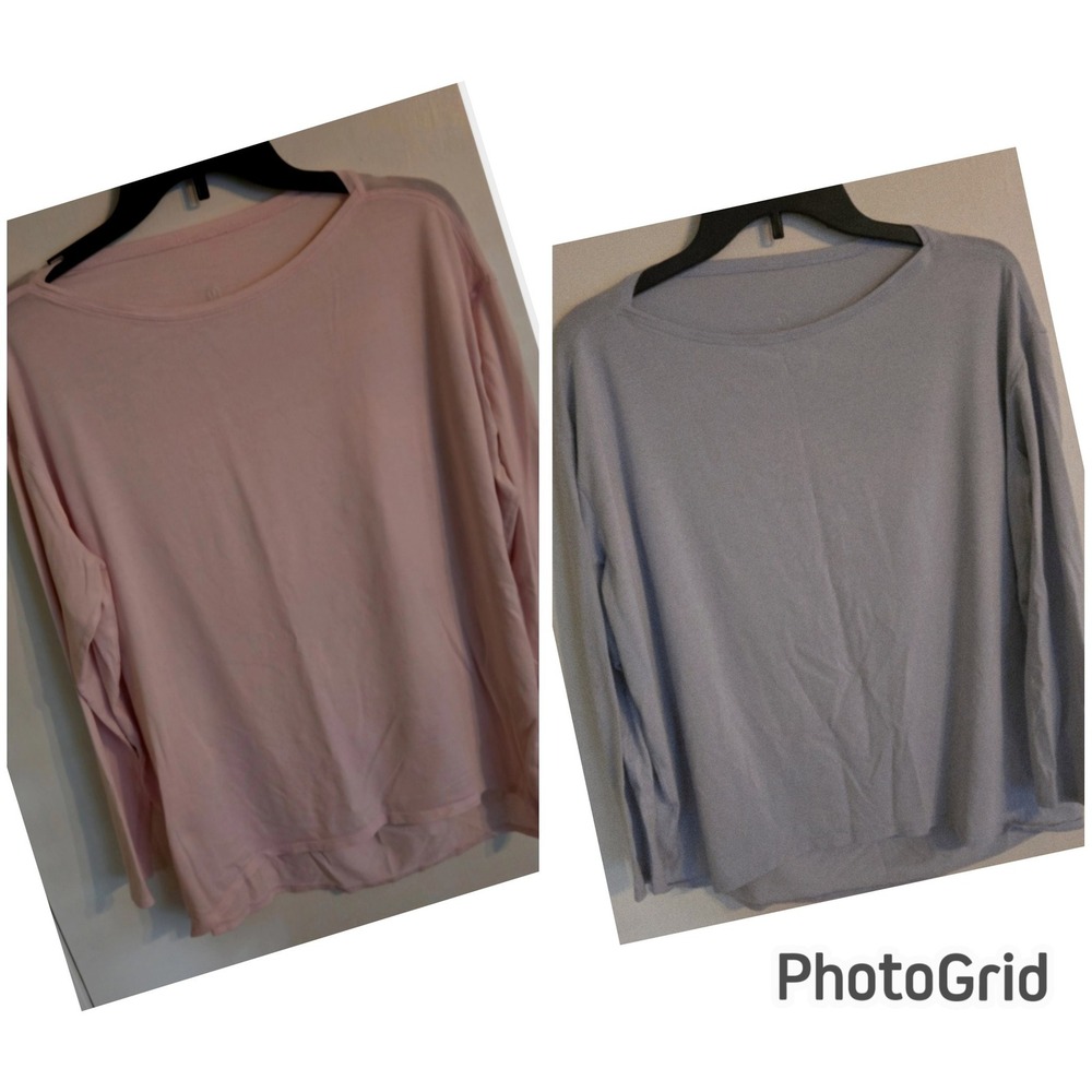 Lululemon Back in Action Long Sleeve Shirt Bundle Blue Pink Relaxed Fit 2 Pack